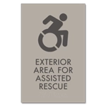 Exterior Area for Assisted Rescue Sign - Dynamic ISA Symbol