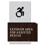 Exterior Area for Assisted Rescue Sign - Dynamic ISA Symbol