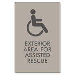 Exterior Area for Assisted Rescue Sign - ISA Symbol