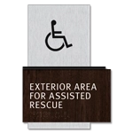 Exterior Area for Assisted Rescue Sign - ISA Symbol