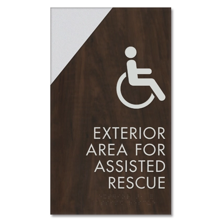 Exterior Area for Assisted Rescue Sign - ISA Symbol