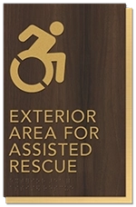 Exterior Area for Assisted Rescue Sign w/ Dynamic ISA Symbol