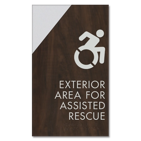 Exterior Area for Assisted Rescue Sign w/Dynamic ISA Symbol