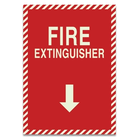 "Fire Extinguisher" Sign w/ Arrow - LaserGlow