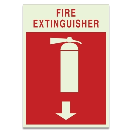 Fire Extinguisher Symbol w/ Arrow - LaserGlow