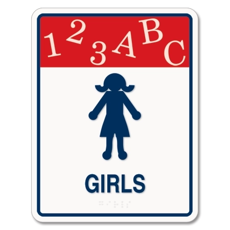 Girls Restroom Sign w/ Symbol