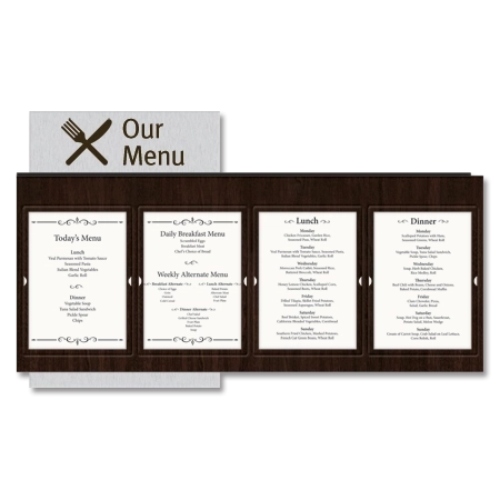 Golden Bistro Message Display w/2 Insert Holders - Wall Mounted