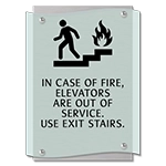 In Case of Fire, Elevators Are Out of Service - No Braille