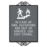 In Case of Fire, Elevators Are Out of Service - No Braille