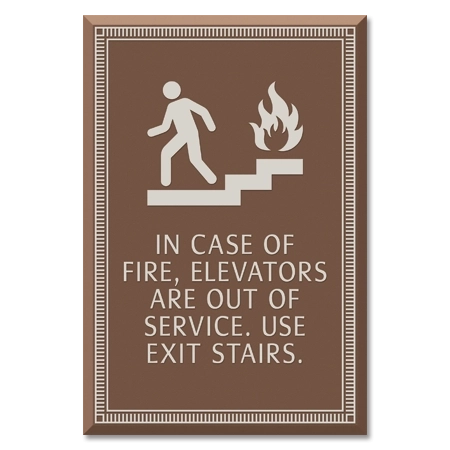 In Case of Fire, Elevators Are Out of Service... w/No Braille