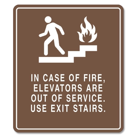 In Case of Fire, Elevators Are Out of Service... w/No Braille