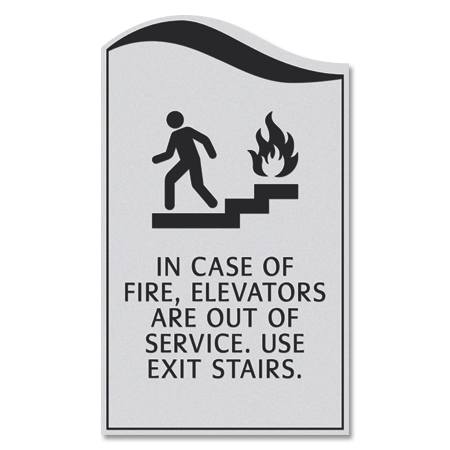 In Case of Fire, Elevators Are Out of Service... w/No Braille