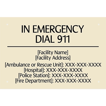 In Emergency Dial 911 Sign
