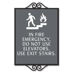 In Fire Emergency, Do Not Use Elevator - No Braille
