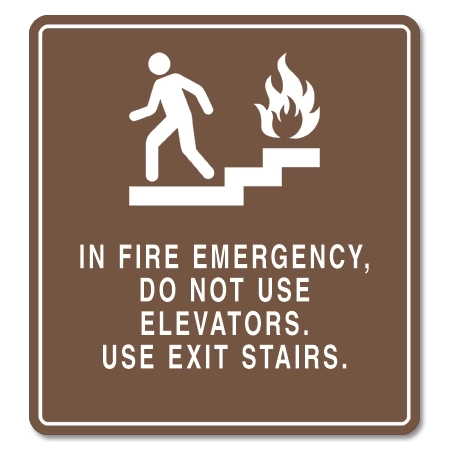 In Fire Emergency, Do Not Use Elevator... w/No Braille