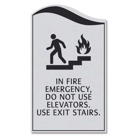 In Fire Emergency, Do Not Use Elevator... w/No Braille
