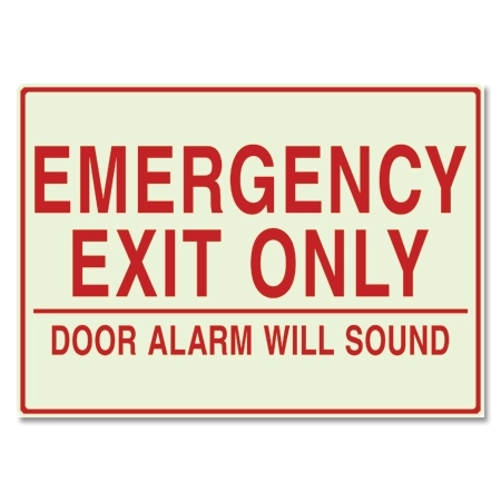 LaserGlow "Emergency Exit Only, Door Alarm Will Sound" Sign