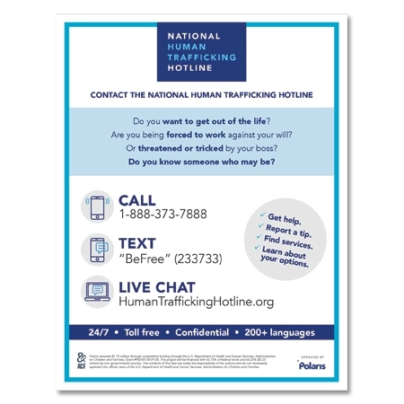 National Human Trafficking Hotline - Self-Adhesive