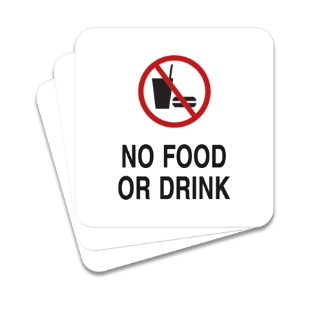 No Food or Drink with Symbol - 3 Pack