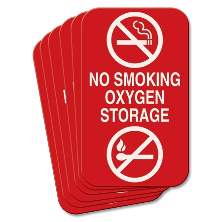 No Smoking Oxygen Storage - 6 Pack