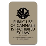 Public Use Of Cannabis Sign w/Symbol