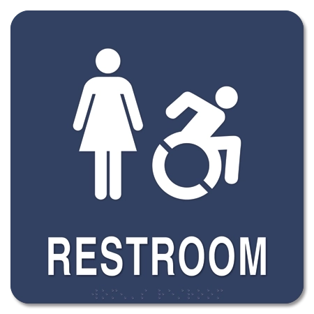 Restroom Sign w/Female & Dynamic ISA Symbols