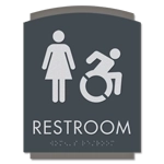Restroom Sign w/Female & Dynamic ISA Symbols