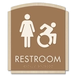 Restroom Sign w/Female & Dynamic ISA Symbols