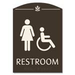 Restroom Sign w/ Female & ISA Symbols
