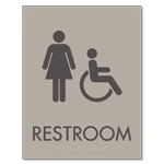 Restroom Sign w/ Female & ISA Symbols