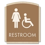 Restroom Sign w/ Female & ISA Symbols