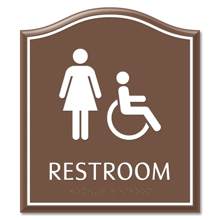 Restroom Sign w/ Female & ISA Symbols