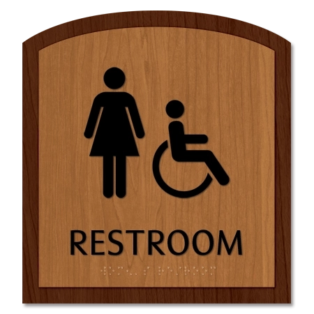 Restroom Sign w/ Female & ISA Symbols