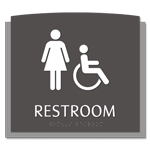 Restroom Sign w/ Female & ISA Symbols