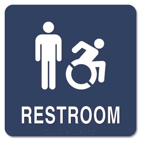 Restroom Sign w/Male & Dynamic ISA Symbols