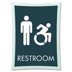 Restroom Sign w/Male & Dynamic ISA Symbols