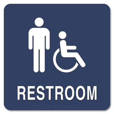 Restroom Sign w/Male & ISA Symbols