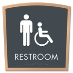 Restroom Sign w/Male & ISA Symbols