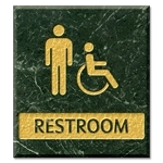 Restroom Sign w/Male & ISA Symbols