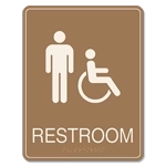 Restroom Sign w/Male & ISA Symbols