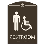 Restroom Sign w/Male & ISA Symbols