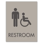 Restroom Sign w/Male & ISA Symbols