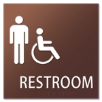 Restroom Sign w/Male & ISA Symbols