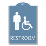 Restroom Sign w/Male & ISA Symbols
