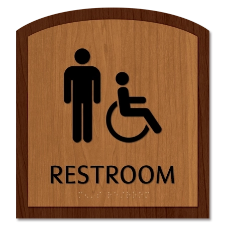 Restroom Sign w/Male & ISA Symbols