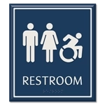 Restroom Sign w/Unisex & Dynamic ISA Symbols