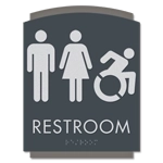 Restroom Sign w/Unisex & Dynamic ISA Symbols