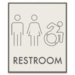 Restroom Sign w/Unisex & Dynamic ISA Symbols