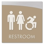 Restroom Sign w/Unisex & Dynamic ISA Symbols