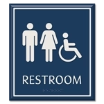Restroom Sign w/ Unisex & ISA Symbols
